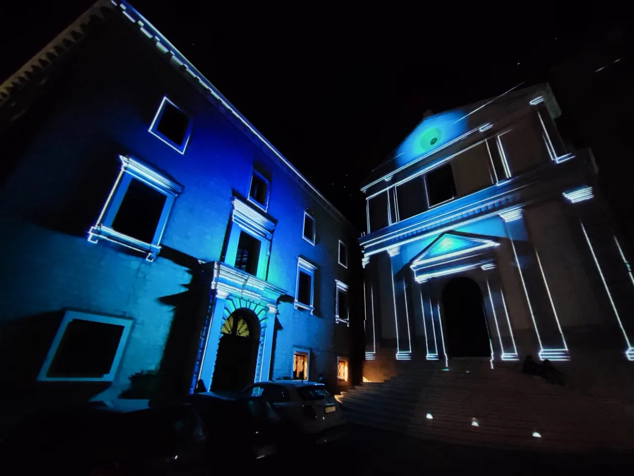 Monumental projection mapping on heritage facade