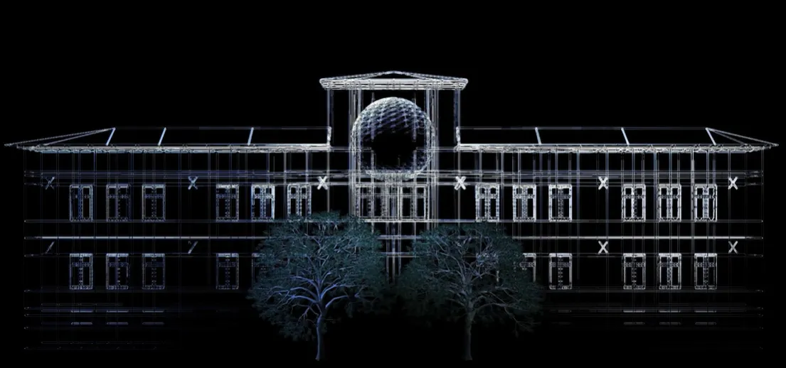 Projection mapping light festival monumental